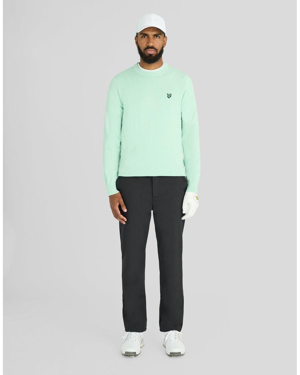 Lyle & Scott Green Golf Polyblend Crew Neck Pullover for men