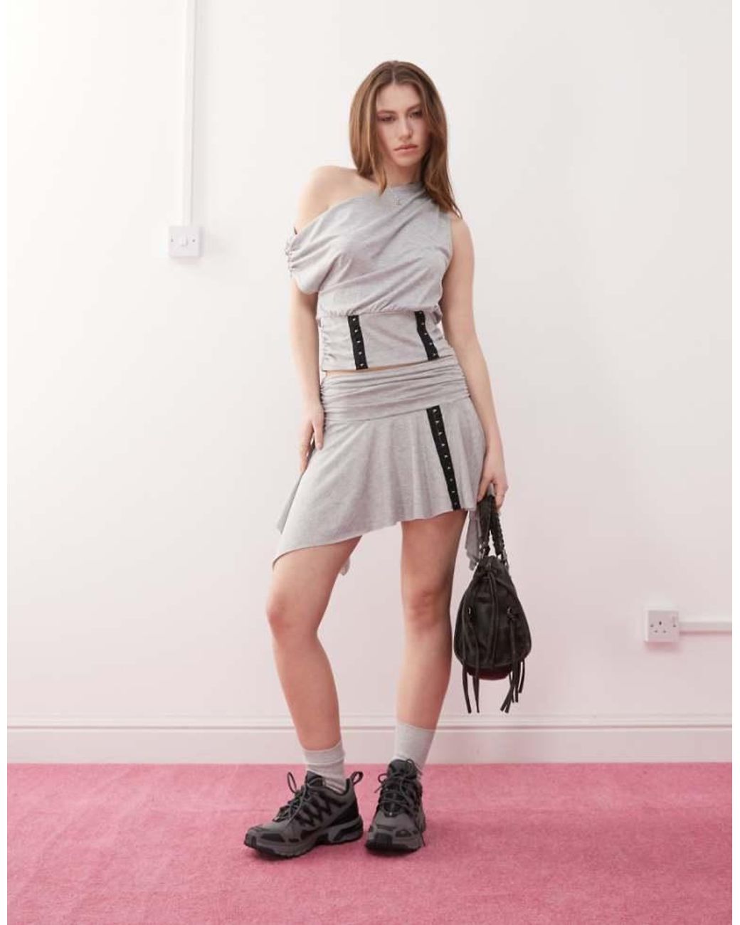 Collusion Pink Hook And Eye Detailed Skirt
