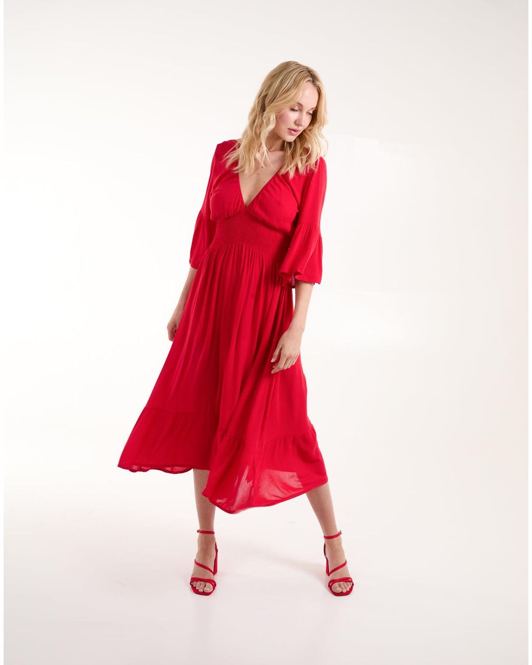 Blue Vanilla Shirred Empire Bust Dress