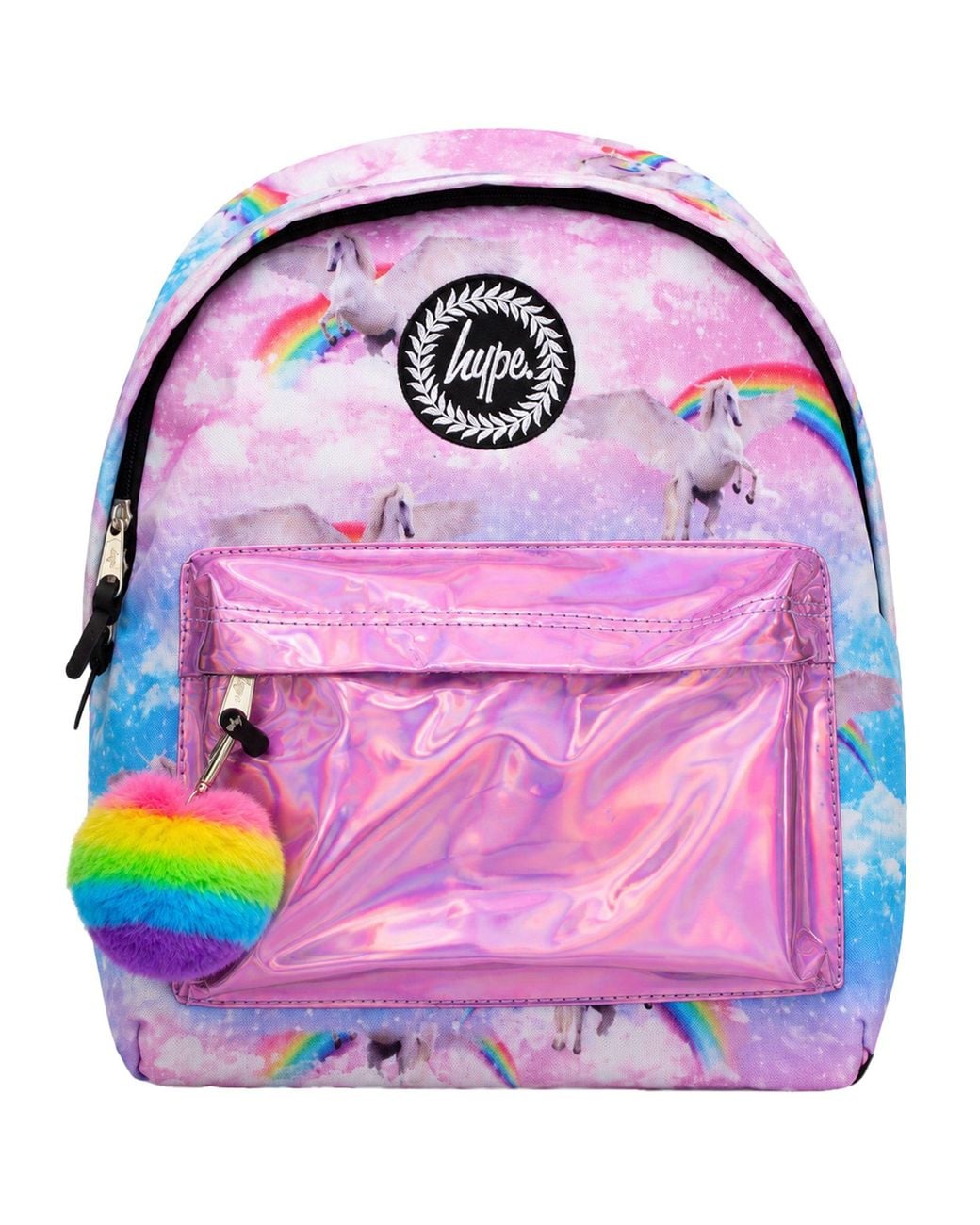 Hype Pink Unicorn Holographic Backpack