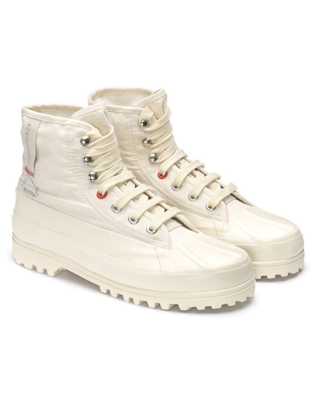 Superga White Ladies 2481 Alpina Ripstop High Tops Tomato)