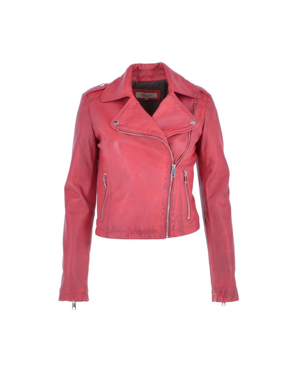 Ashwood Leather Red 'Brooklyn' Short Biker Jacket
