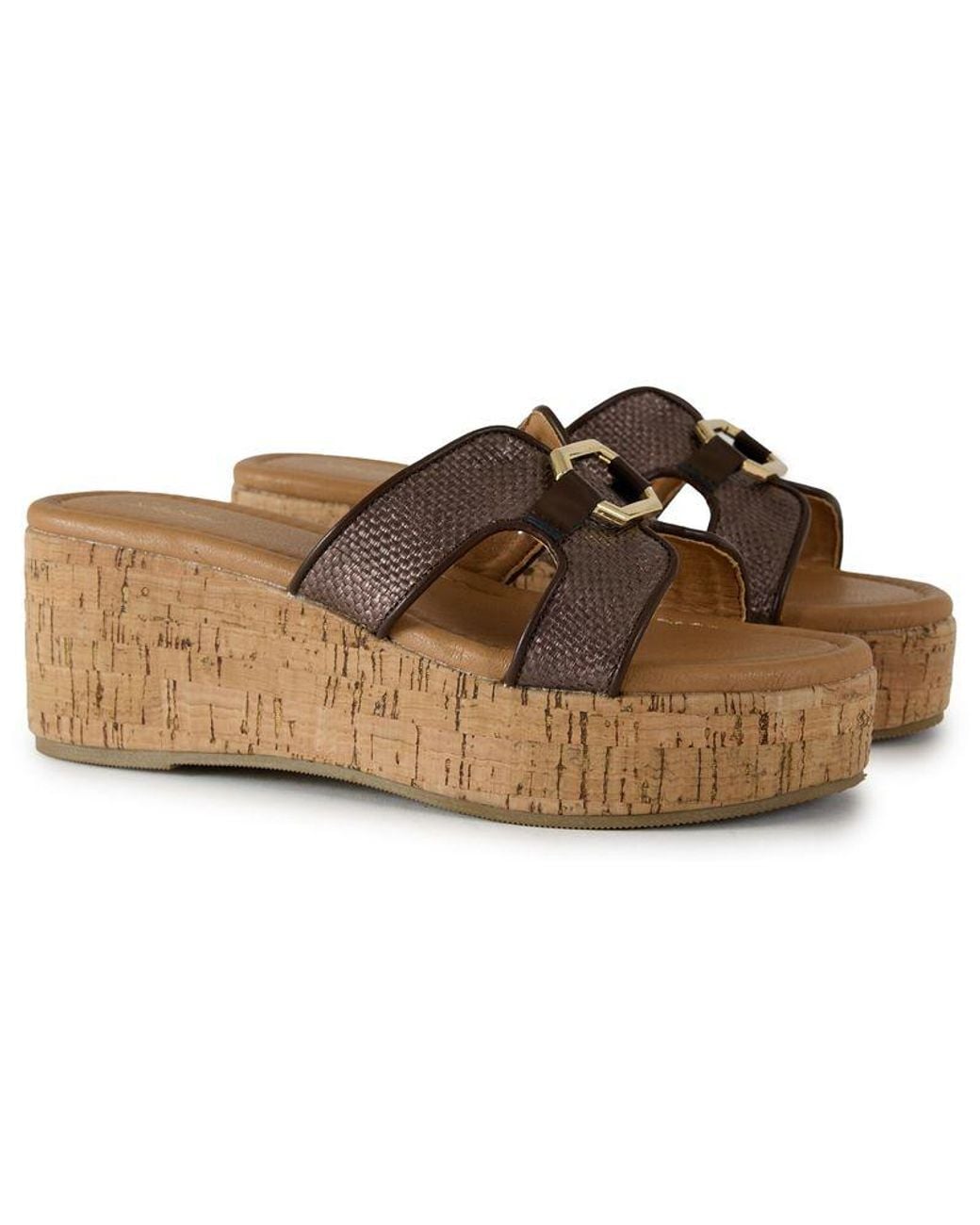 V.Gan Brown October Wedge Platform Sandals