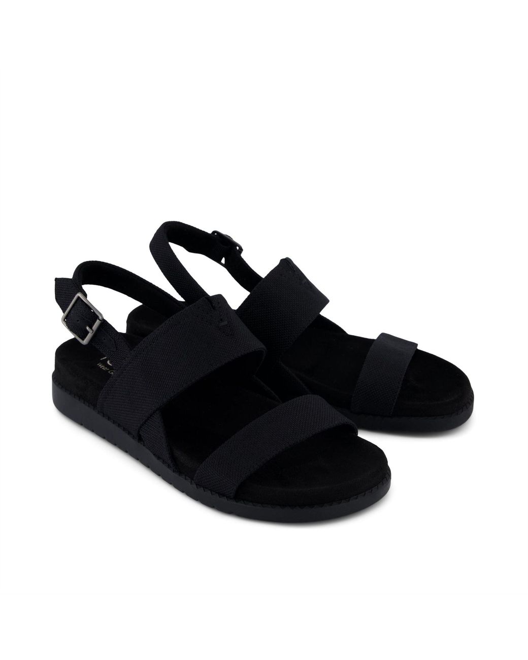 TOMS Black Marin Slingback Canvas Sandals