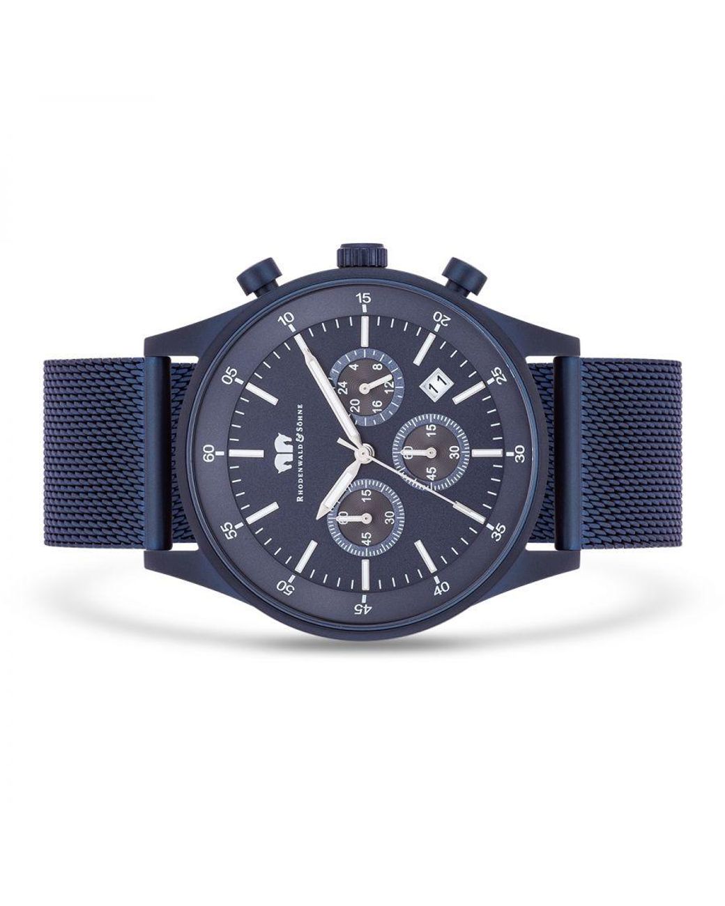 Rhodenwald & Söhne Blue Stainless Steel Watch 43Mm for men