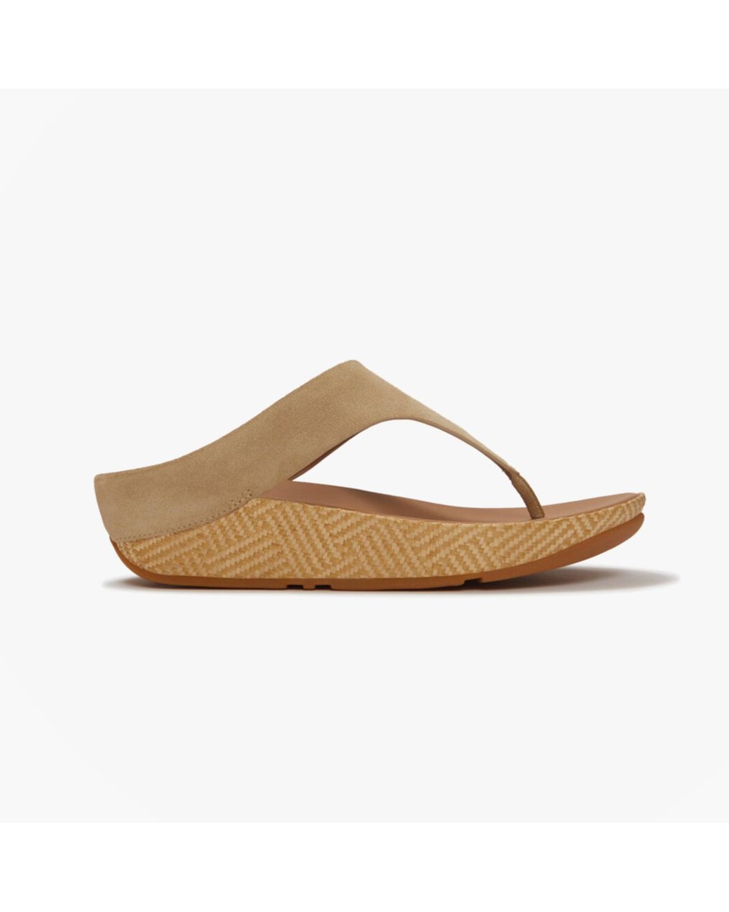 Fitflop Brown Lulu Lux Graphic Toe-Post Sandals Cappuccino