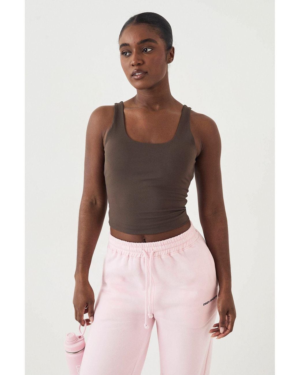 DSGN Studio Brown Sculpt Padded Scoop Neck Vest Top