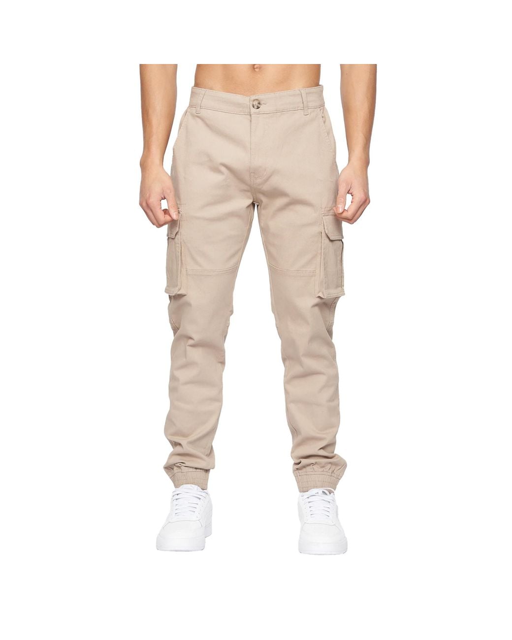 Crosshatch Natural Frentons Cargo Trousers for men