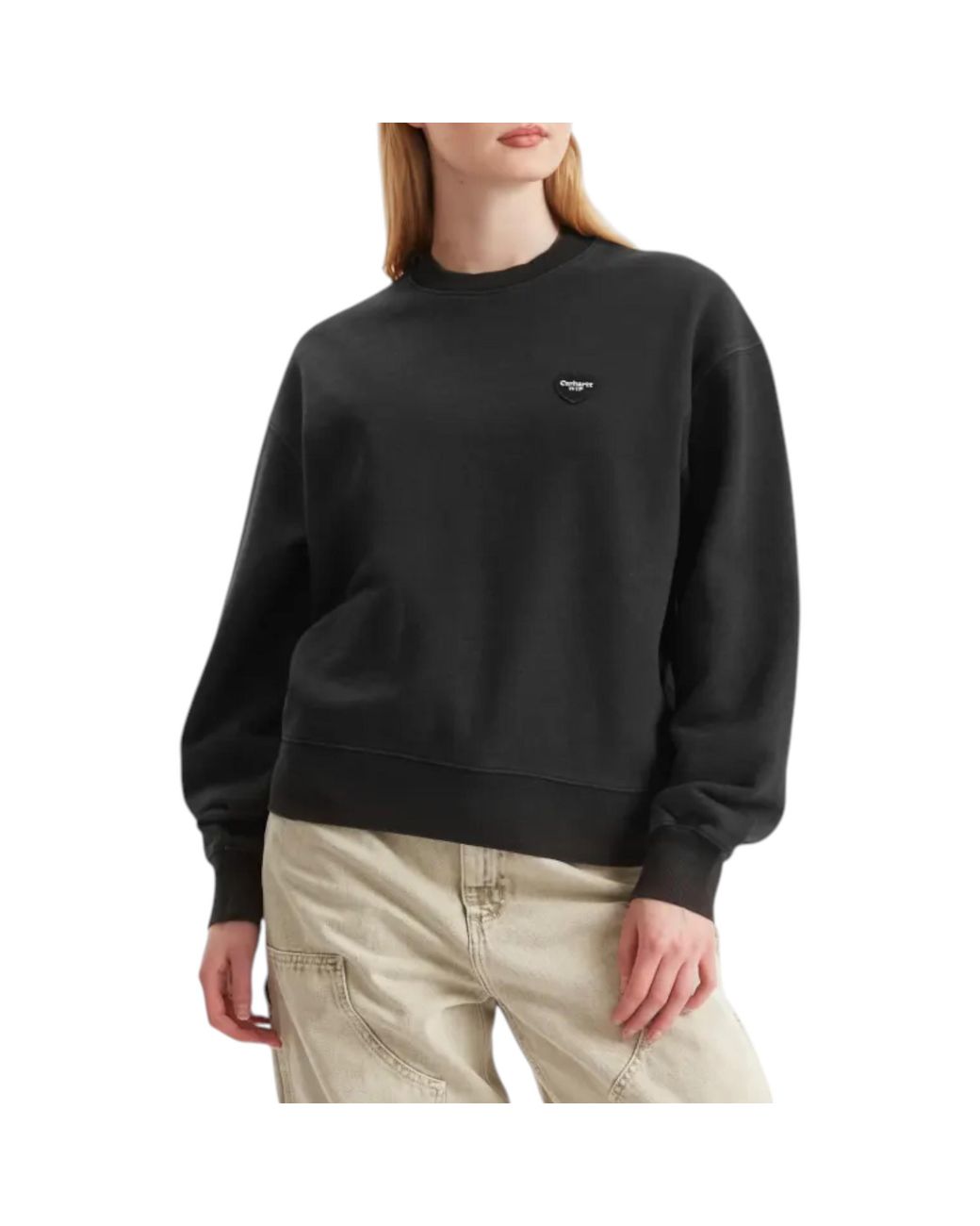 Carhartt Black Wip Ingo Sweatshirt Drop Shoulders Heart Patch