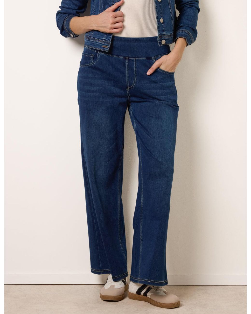 Blue Vanilla Blue Multi Stretch Deep Waistband Trousers