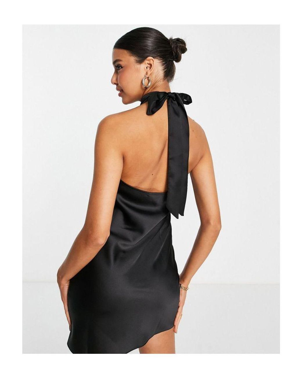 Miss Selfridge Going Out Halter Neck Satin Mini Dress in White Lyst UK