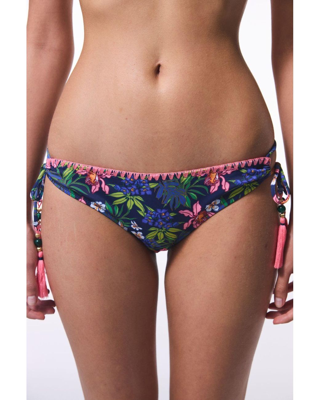 Penti Blue Floral Ciele Ring Detail Bikini Bottoms