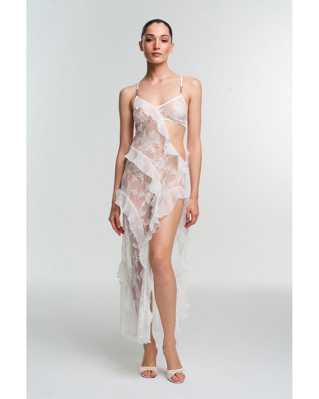 Penti White Fiora Lace Nightgown