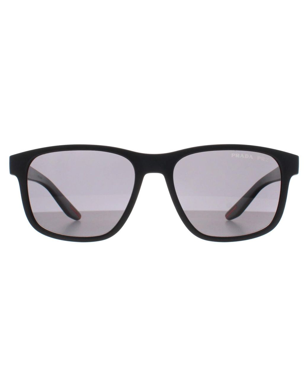Prada Sport Gray Rectangle Rubber Dark Polarized Ps06Ys for men