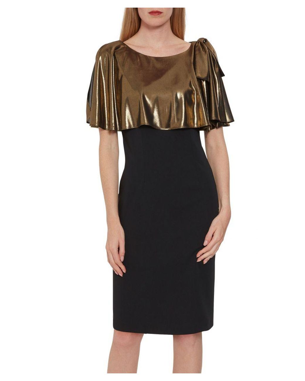 Gina bacconi cynthia shop crepe and chiffon dress