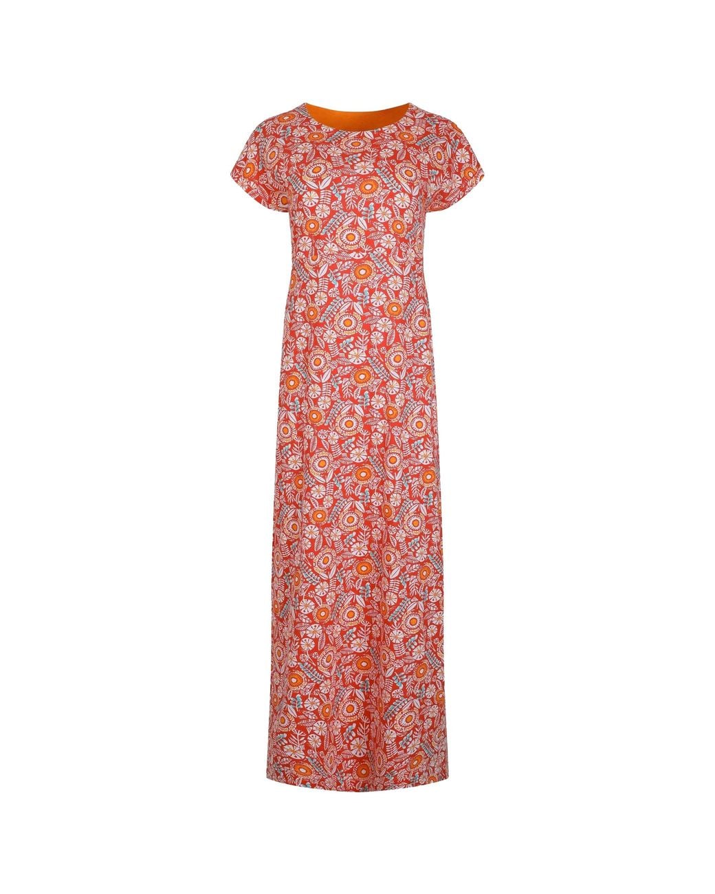 weird fish ladies dresses Mirren All-Over Print Maxi Dress (Tango) in Red rayon dress
