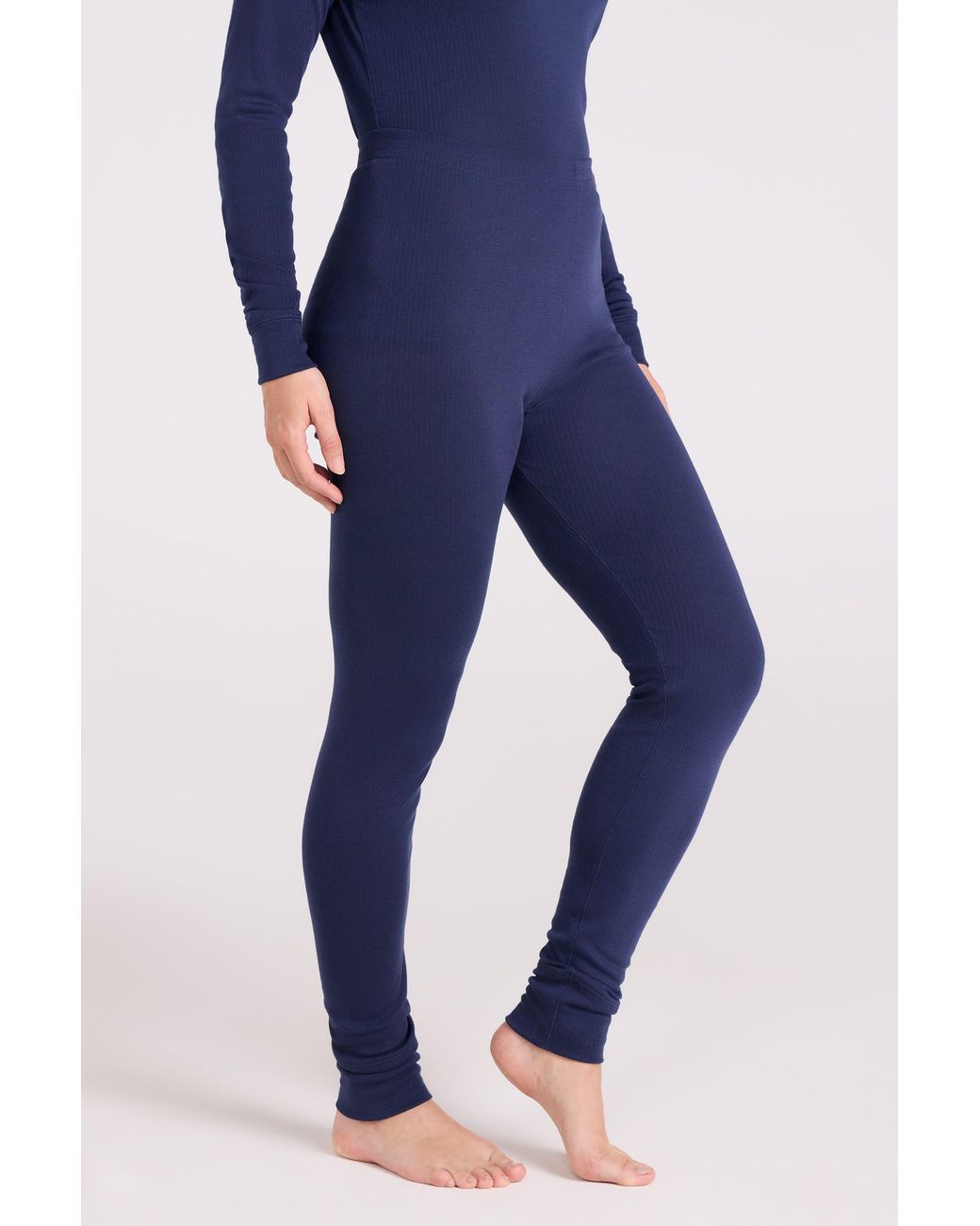 Mountain Warehouse Blue 'Talus' Thermal Base Layer Trousers High Wicking Quick Dry Winter Pants Cotton