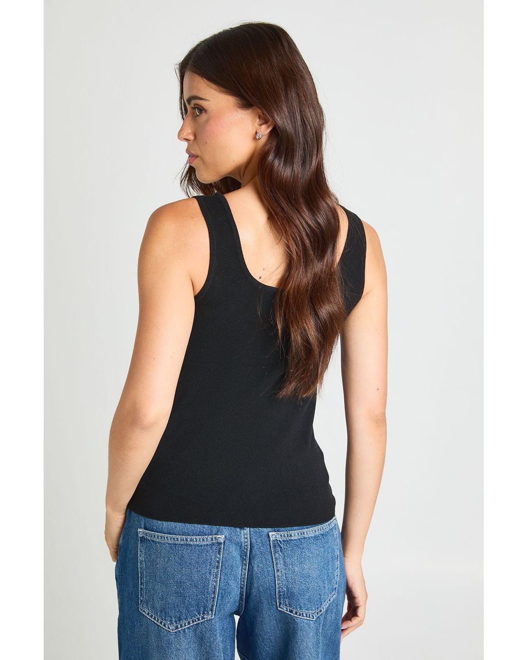 Boohoo Blue Scoop Neck Knitted Vest