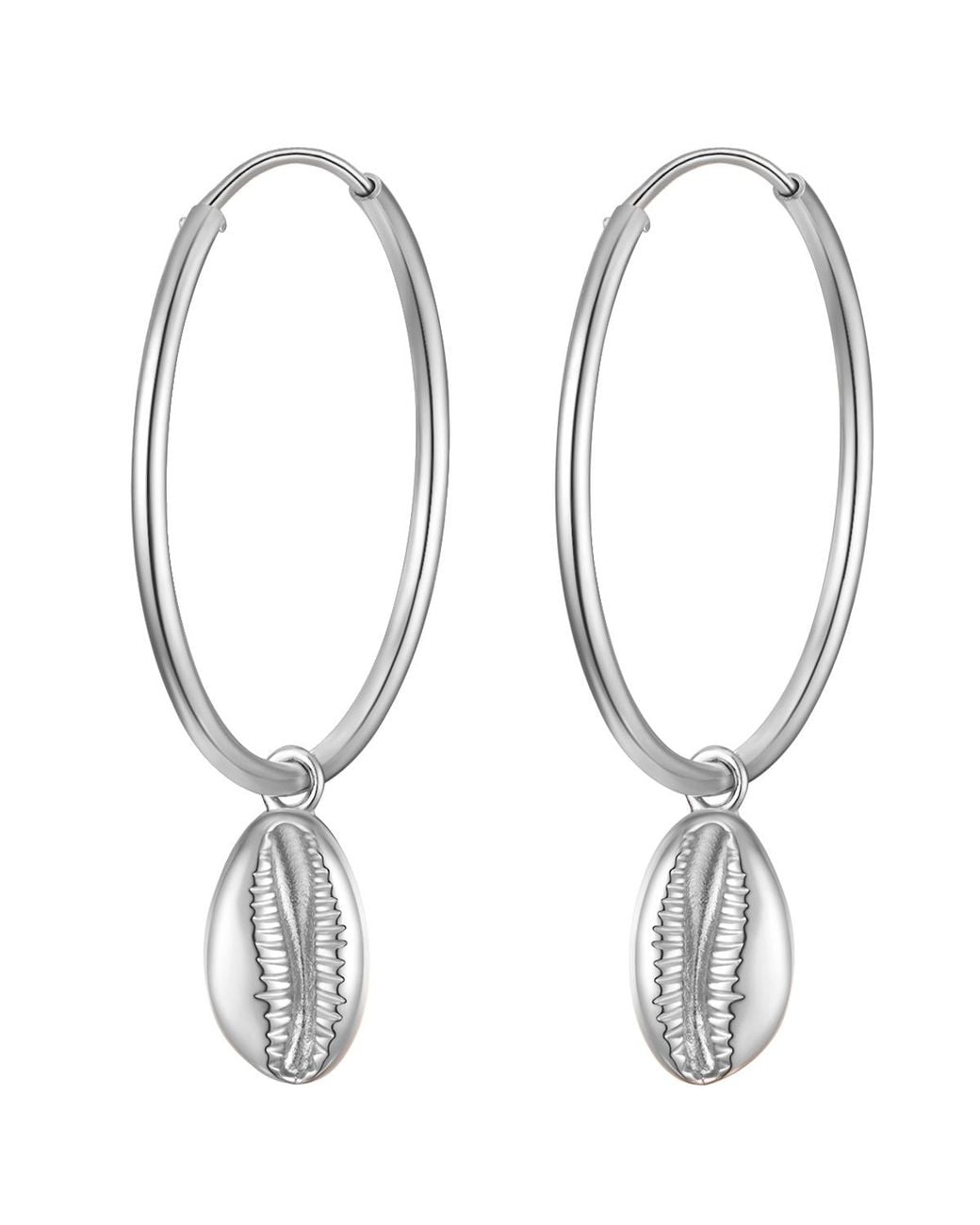 Glanzstücke München White Hoop Earring Sterling