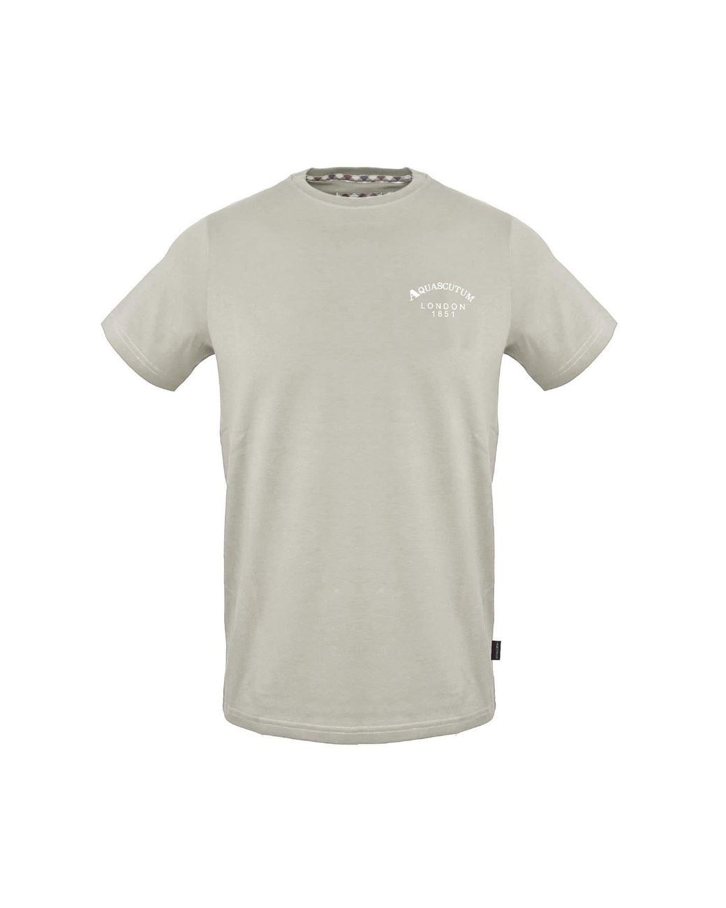 Aquascutum Gray Regular Fit Crew Neck Short Sleeve T-Shirt for men