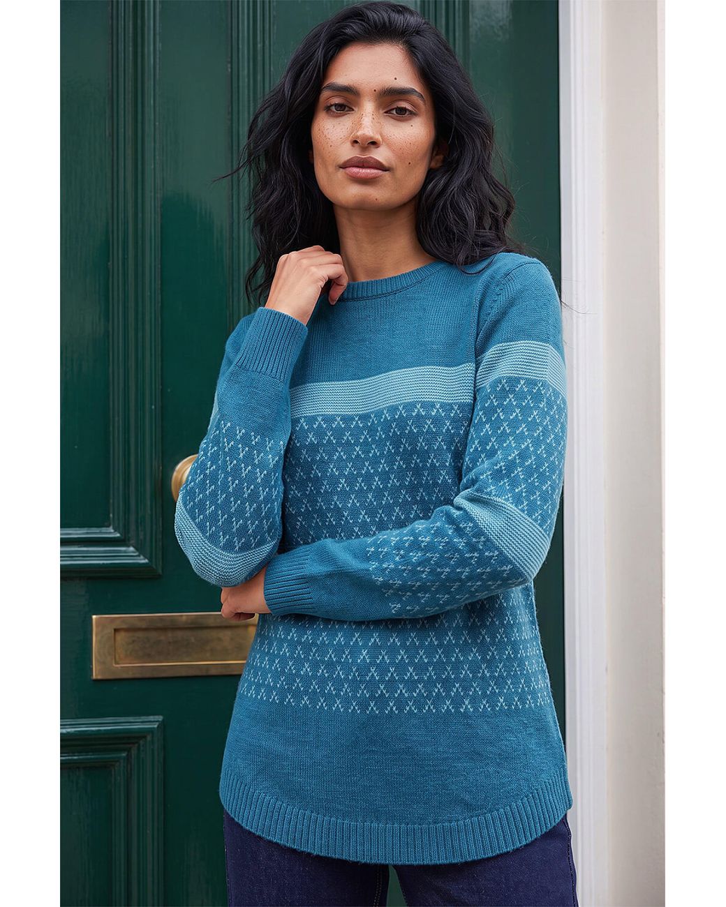 Roman Blue Striped Knitted Jumper