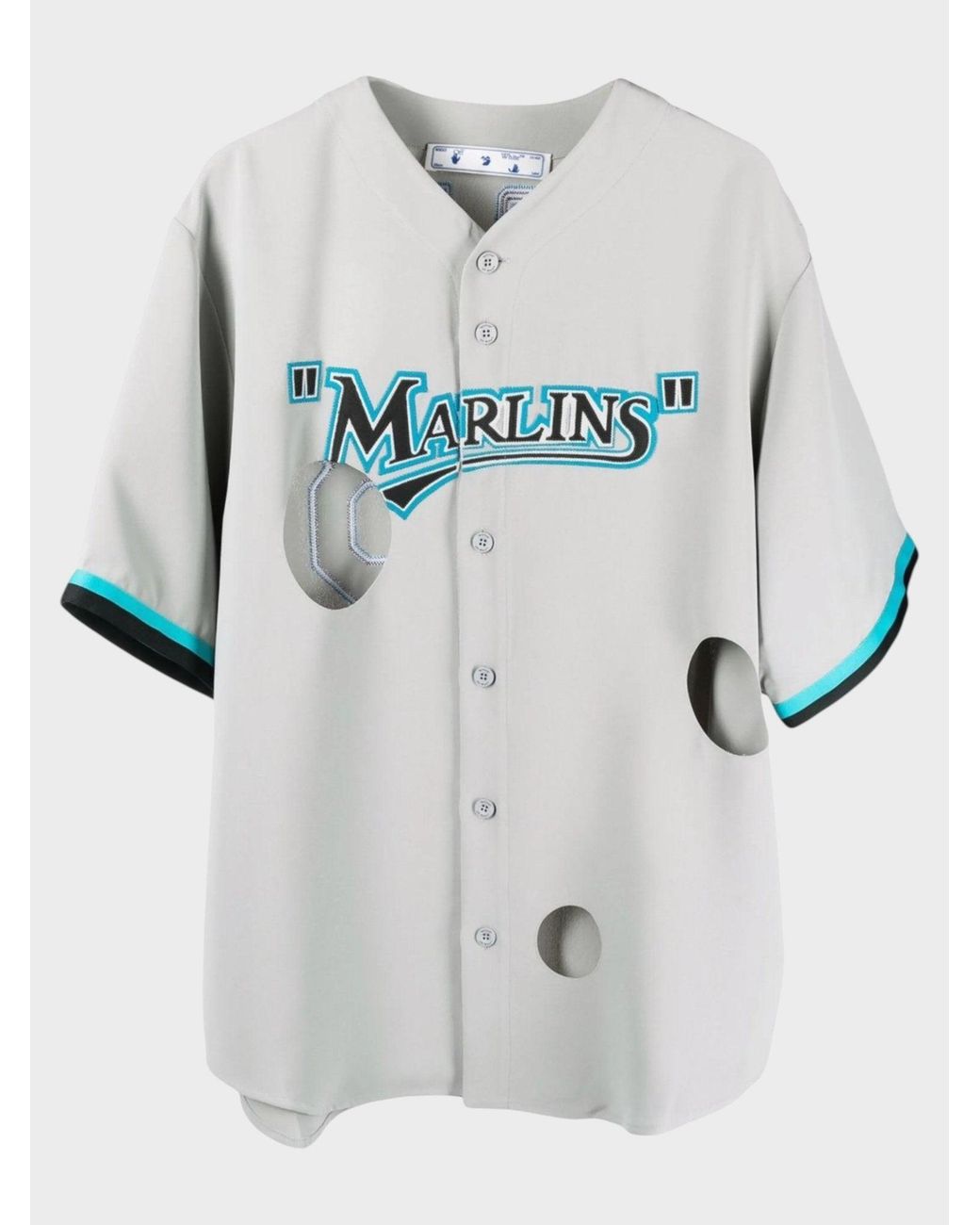 Off-White c/o Virgil Abloh Gray Miami Marlins Cut-Out Shirt for men