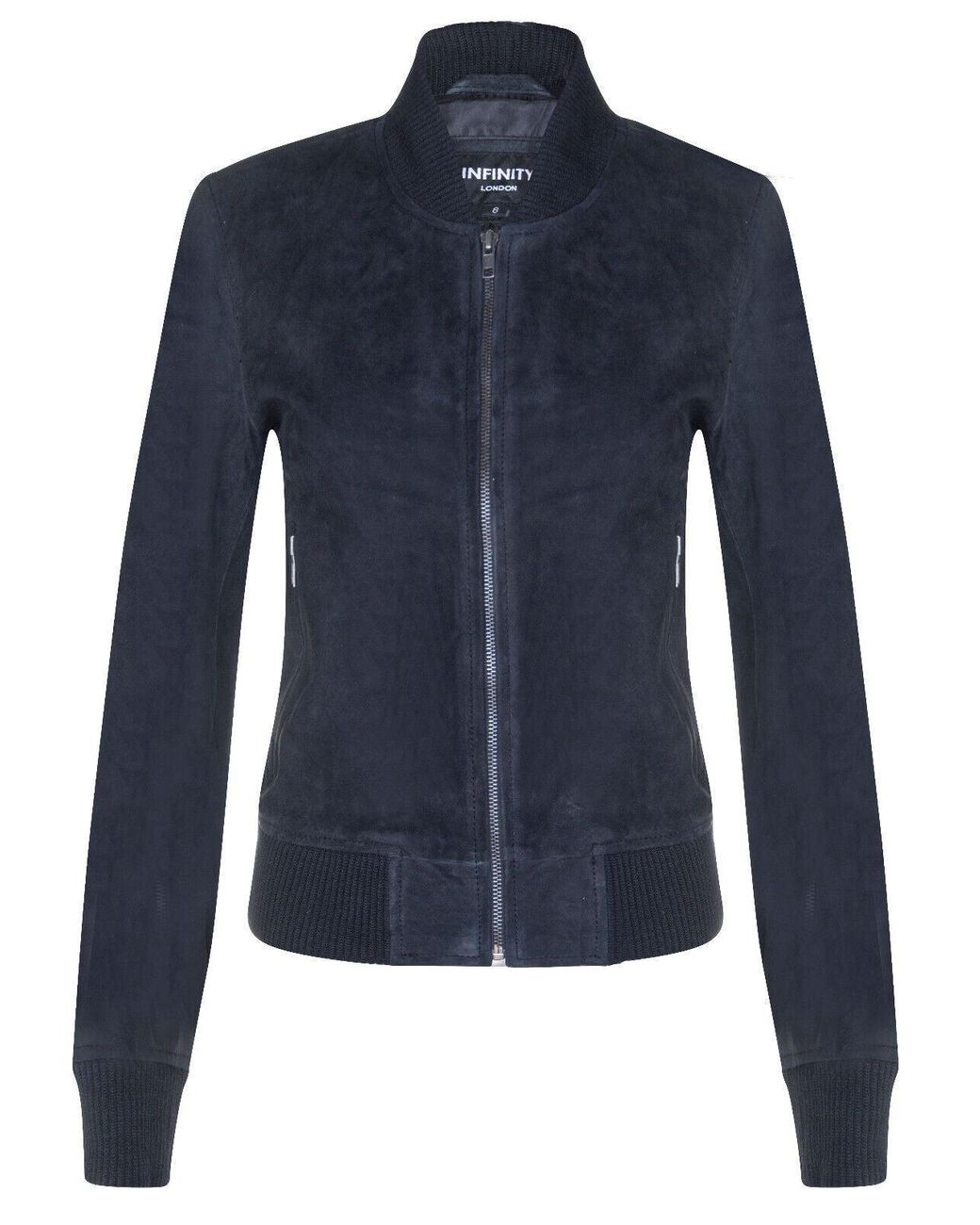 Infinity Leather Blue Classic Ma-1 Suede Bomber Jacket-Newbury