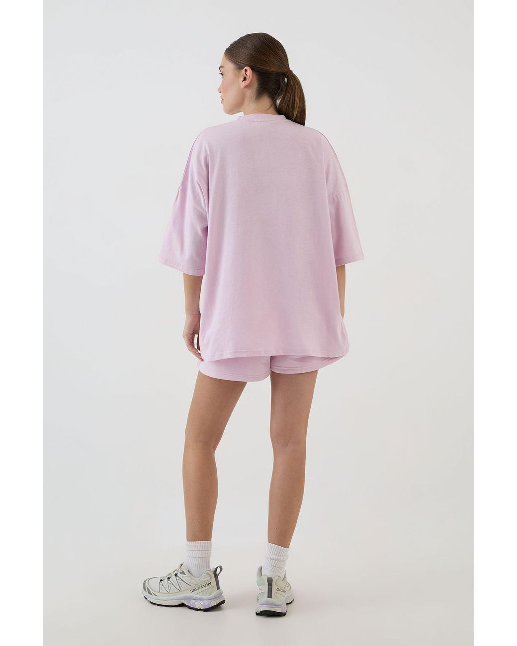 DSGN Studio Pink Script Embroidered Oversized T-Shirt