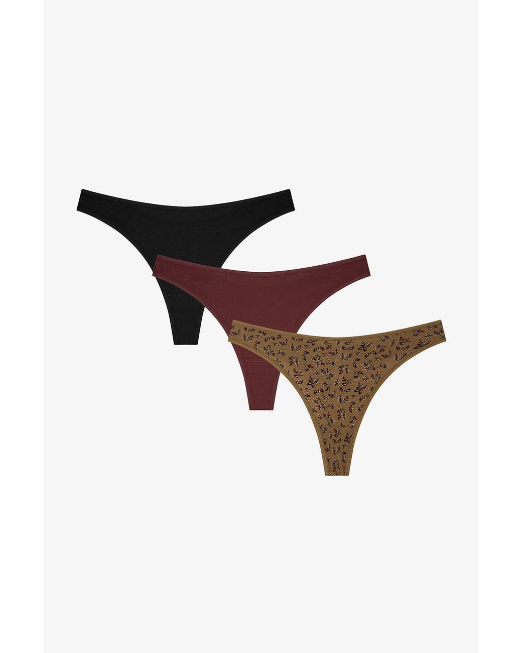 Penti Black Wild Rose Floral Thong