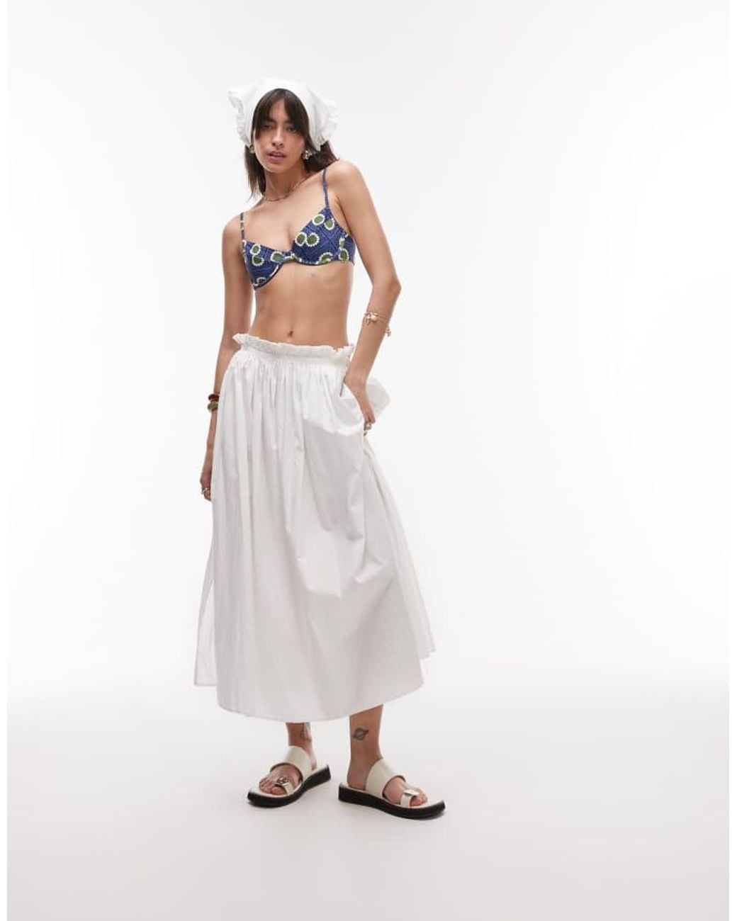 WeWoreWhat White Floral Print Underwire Bikini Top