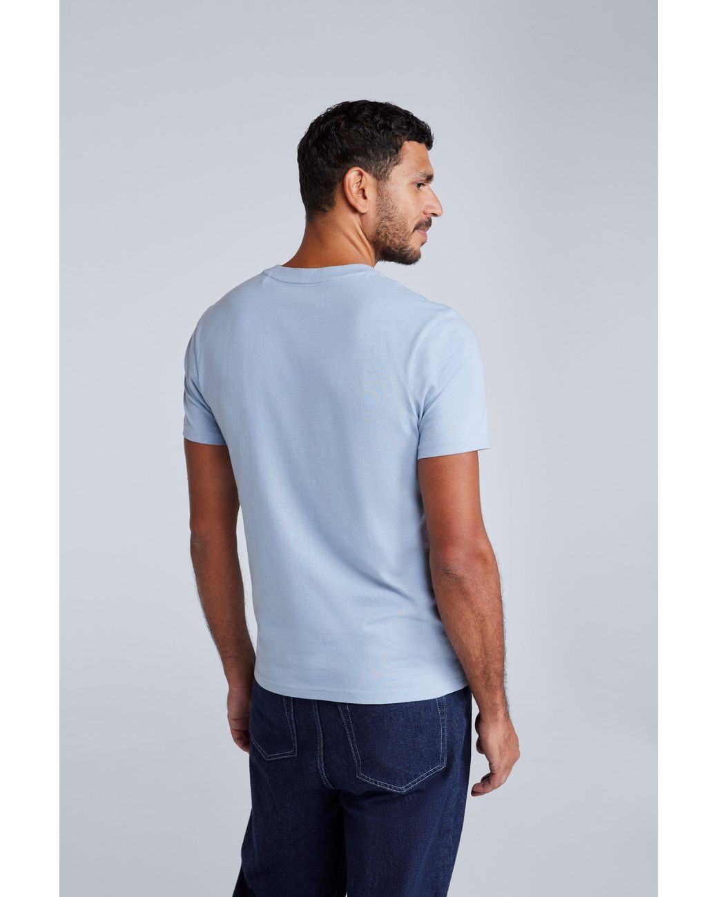 Mountain Warehouse Blue 'Icon' Tee Cotton Slim Fit Everyday Comfy Casual T-Shirt for men