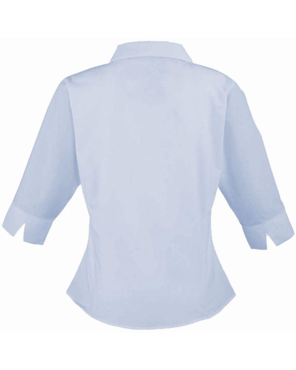 PREMIER Blue 3/4 Sleeve Poplin Blouse Plain Work Shirt (Light)