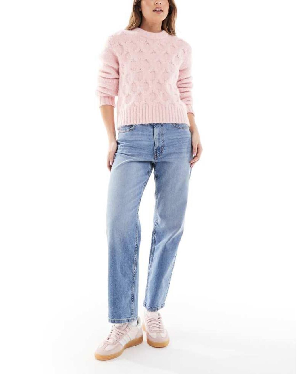 ASOS Blue Ankle Grazer Straight Leg Jeans
