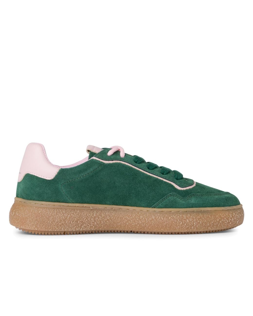Tamaris Green Leather Fashion Stripe Lace Up Sneakers