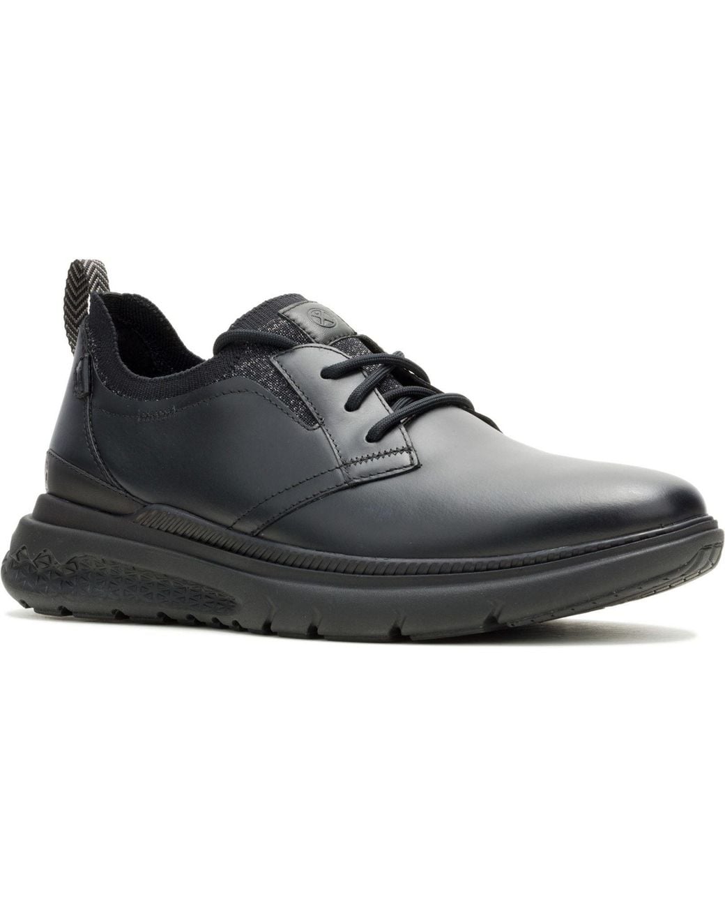 Hush Puppies Black Excel Leather Lace-Up Shoes for men