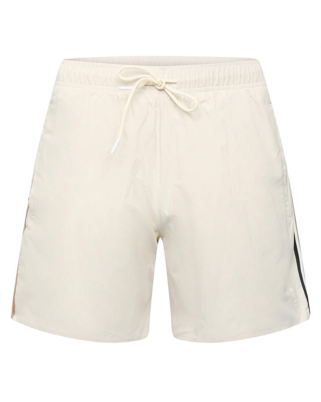 Boss Natural Iconic Logo Swim Shorts for men