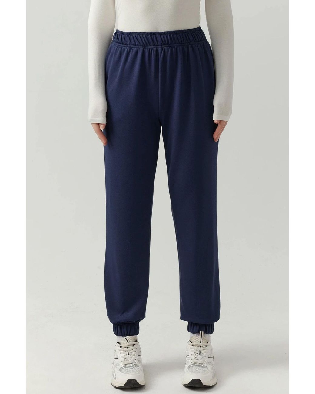 Hiccup Blue Elastic Waist Modal Touch Jogger Pants