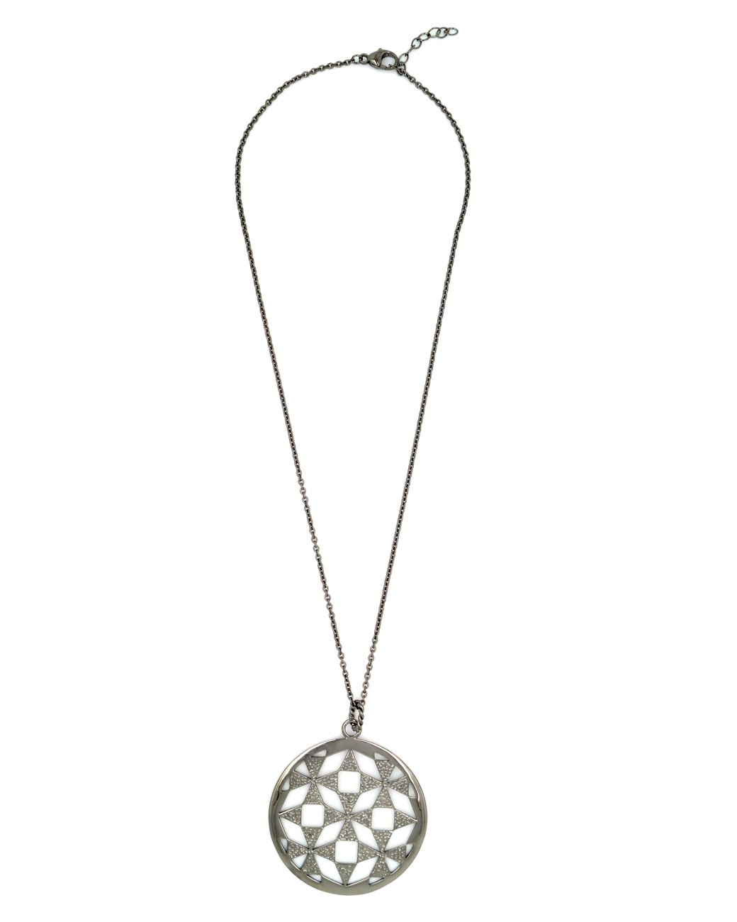 Orphelia Black 925 Sterling Chain With Pendant