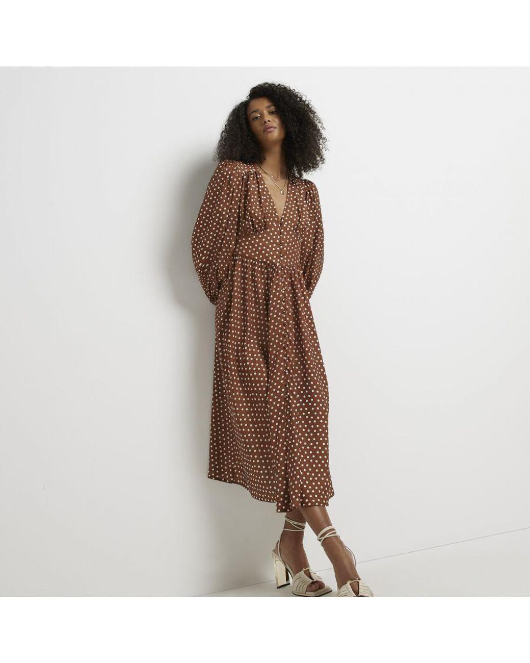Tan outlet spot dress