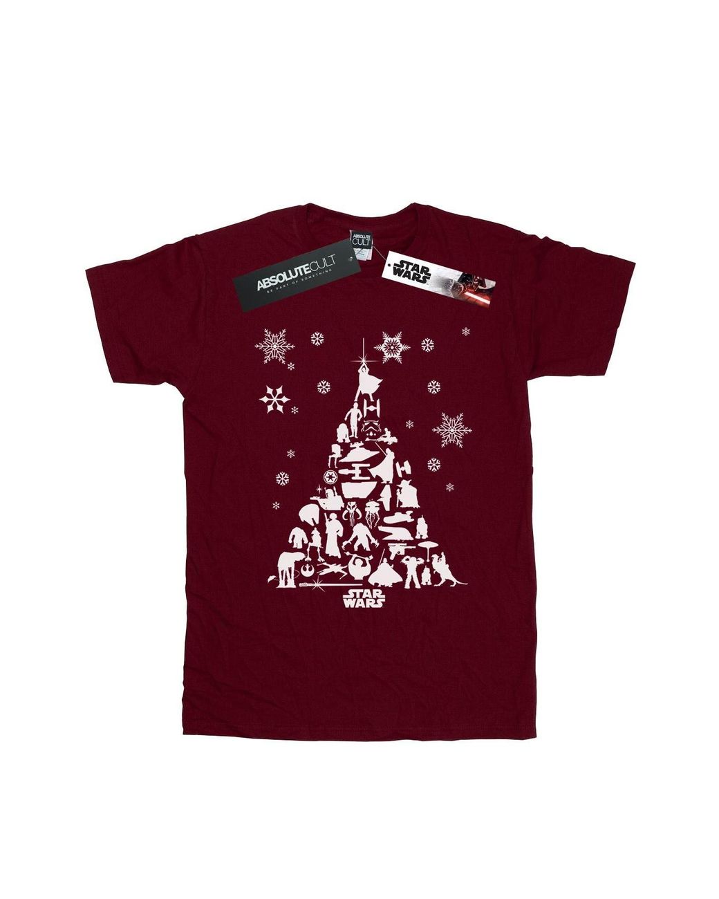 Star Wars Red Christmas Tree T-Shirt Cotton for men