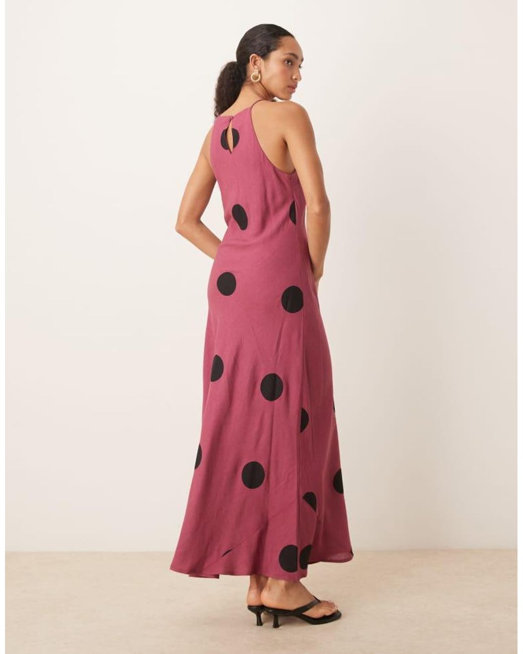 ASOS Pink Linen Racer Maxi Sundress