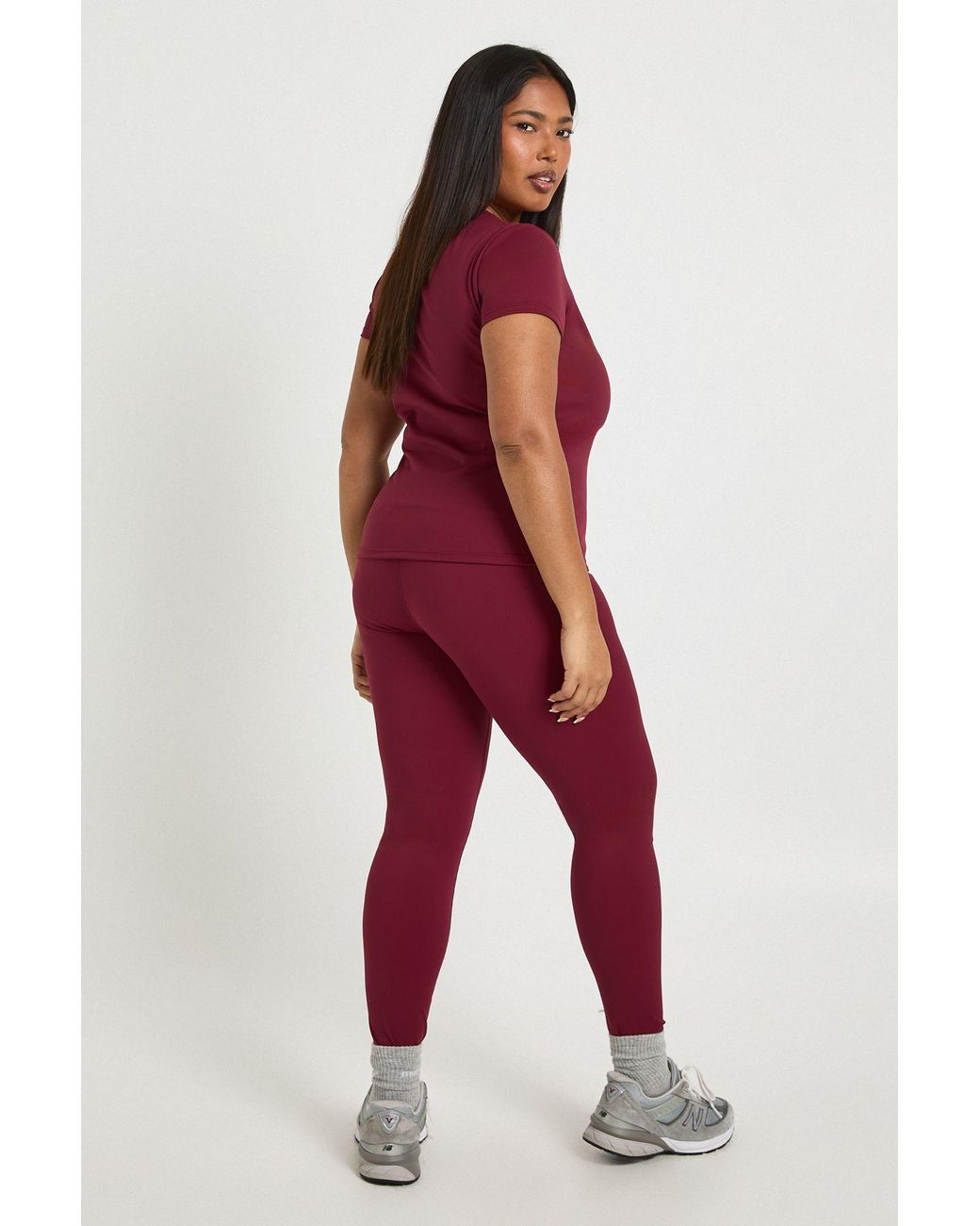 Boohoo Red Plus Super Soft Sculpt Seam Detail Legging