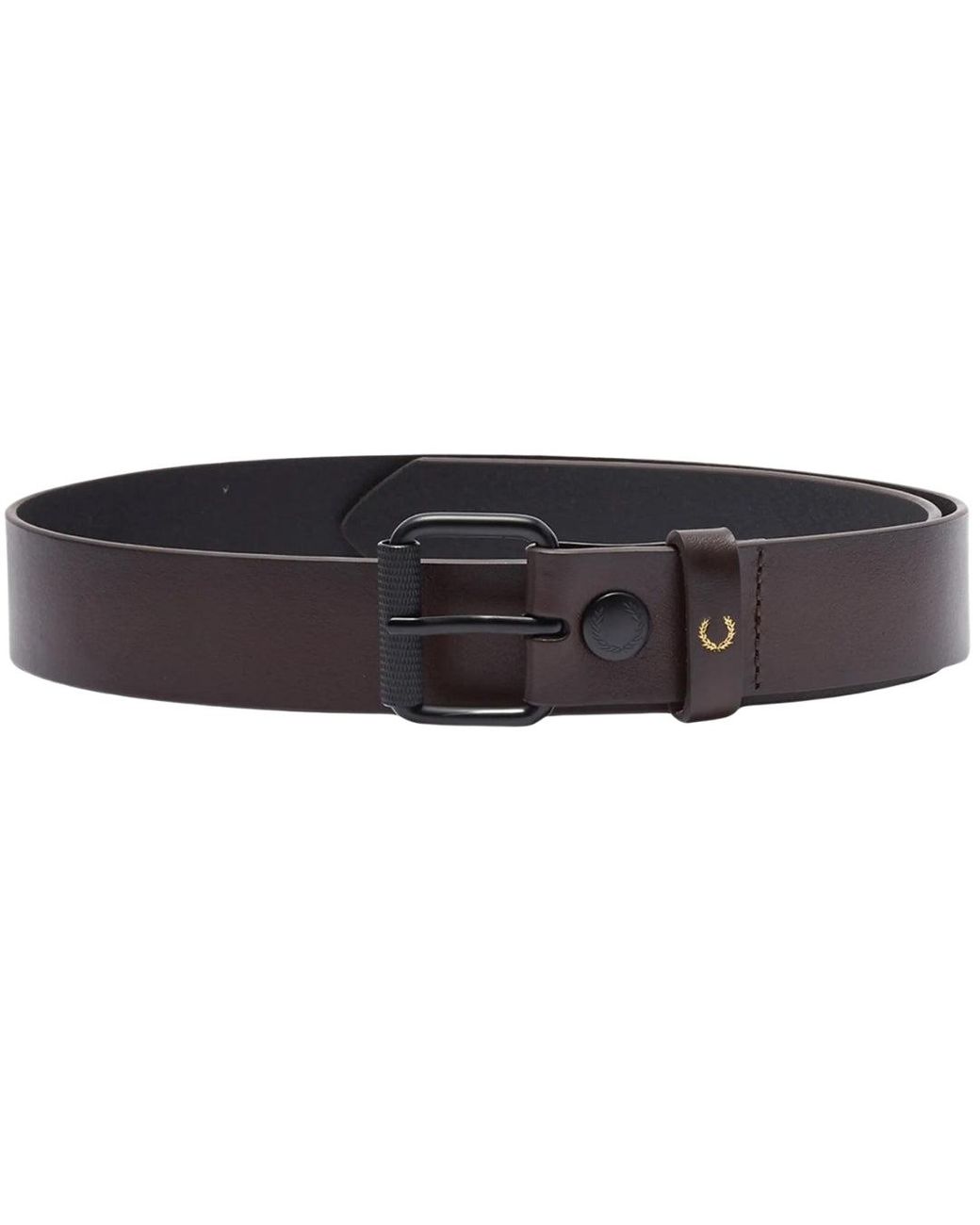 Fred Perry Oxblood Burnished Leather Belt in Black for Men | Lyst UK