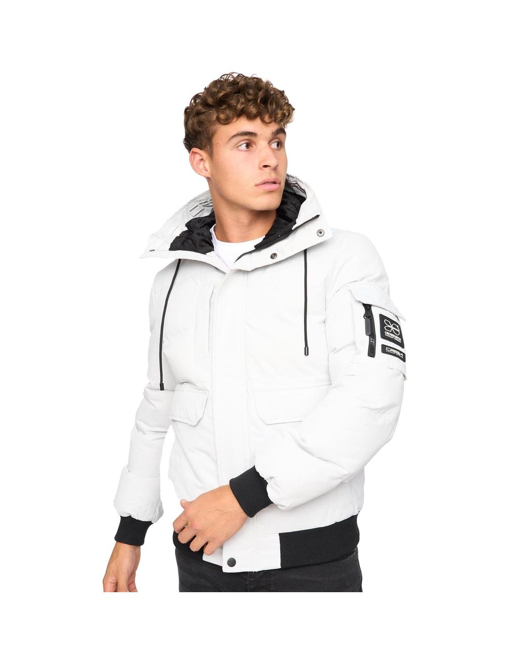 Crosshatch White Milwaka Jacket for men