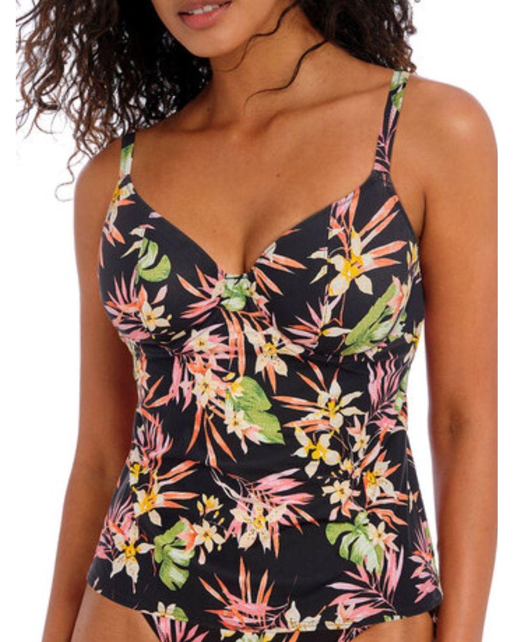 Freya Black Savanna Sunset Plunge Tankini Top