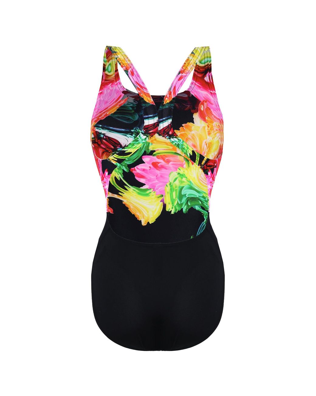 Speedo Blue Colourblend Flower Placement Digital Powerback Swimming Costume