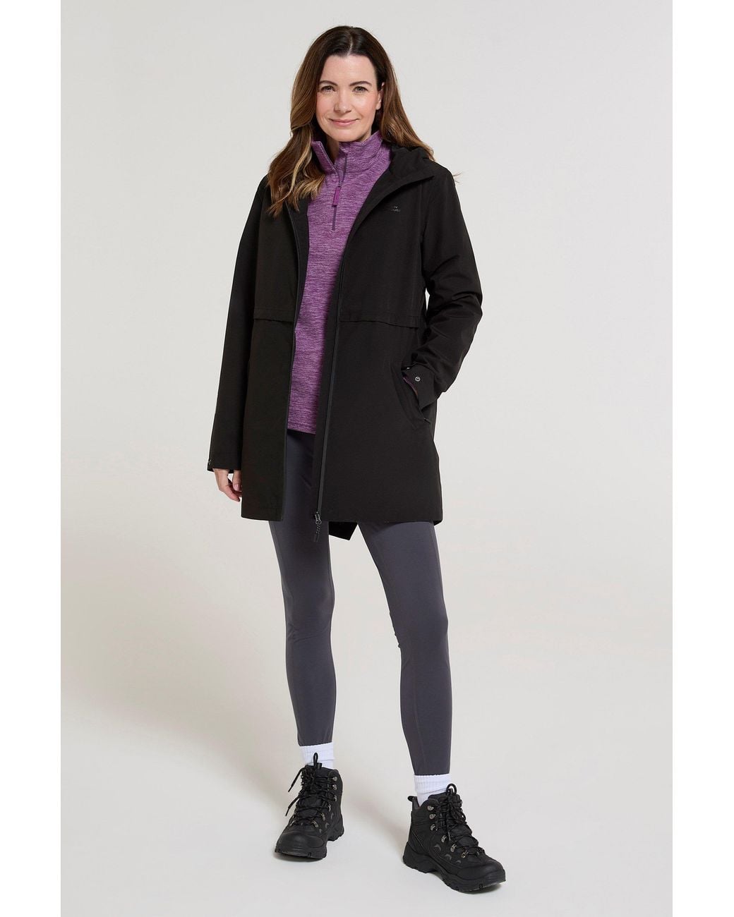 Mountain Warehouse Black 'Hilltop' Waterproof Jacket With Side Pockets Outdoors Rain Coat