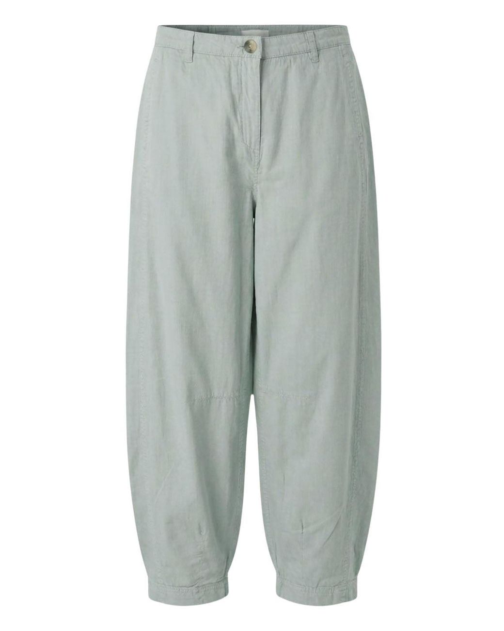 Secret Label Blue Linen Blend Barrel Leg Trousers
