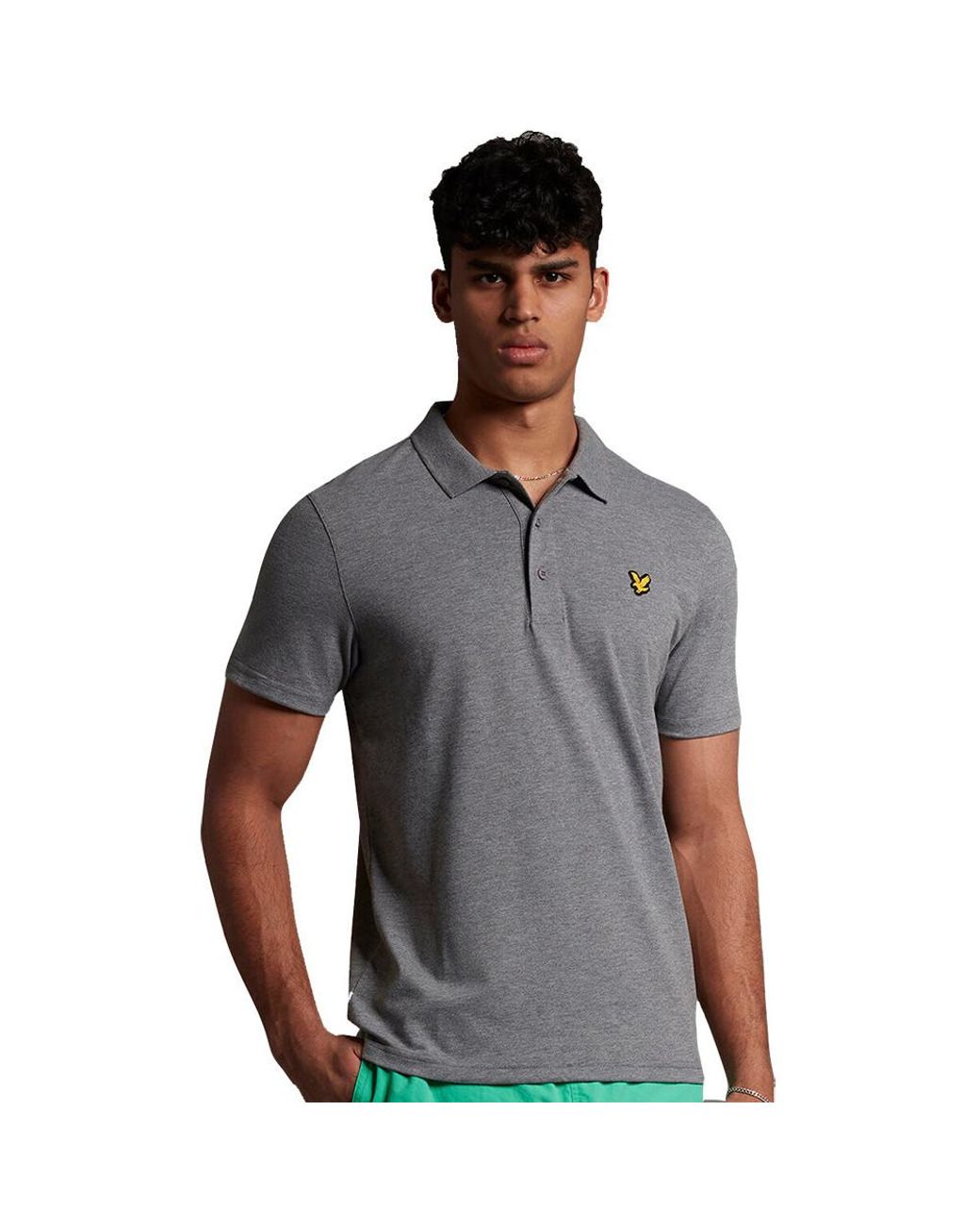 Lyle & Scott Gray Sports Short Sleeve Polo Shirt for men