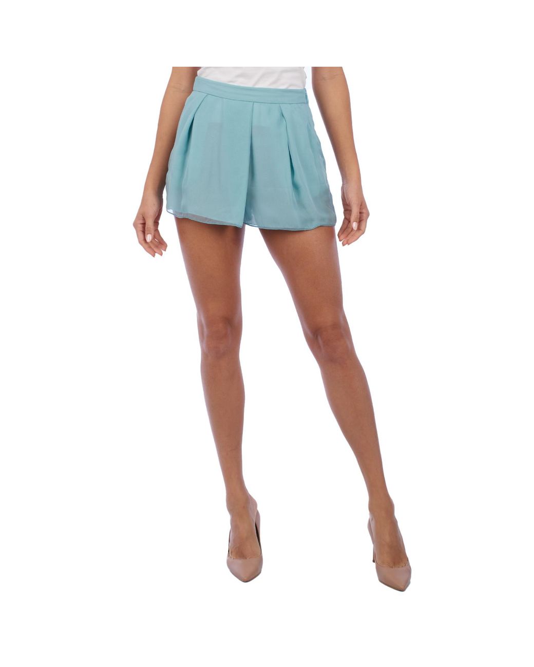 Emporio Armani Blue Inp2Gt High Waisted Shorts